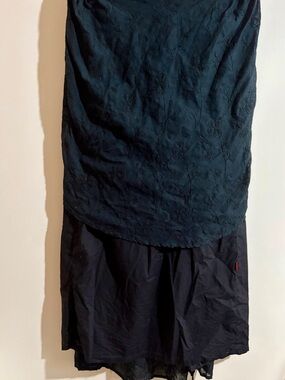 Tripp NYC Goth Black Embroidered Layered Maxi Skirt